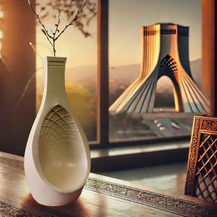 یک گلدان دکوری برگرفته از معماری برج آزادی تهران
